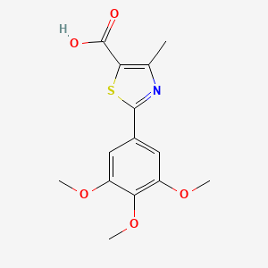 molecular formula C14H15NO5S B2784753 4-methyl-2-(3,4,5-trimethoxyphenyl)-1,3-thiazole-5-carboxylic Acid CAS No. 77853-51-1