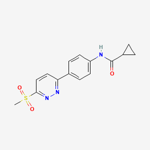 N-(4-(6-(methylsulfonyl)pyridazin-3-yl)phenyl)cyclopropanecarboxamide