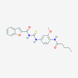 molecular formula C22H23N3O4S B278478 N-[[3-methoxy-4-(pentanoylamino)phenyl]carbamothioyl]-1-benzofuran-2-carboxamide 