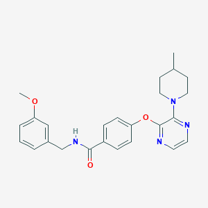 N-(3-methoxybenzyl)-4-((3-(4-methylpiperidin-1-yl)pyrazin-2-yl)oxy)benzamide