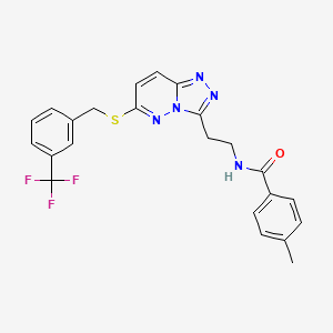 4-methyl-N-(2-(6-((3-(trifluoromethyl)benzyl)thio)-[1,2,4]triazolo[4,3-b]pyridazin-3-yl)ethyl)benzamide
