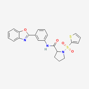 B2784903 N-(3-(benzo[d]oxazol-2-yl)phenyl)-1-(thiophen-2-ylsulfonyl)pyrrolidine-2-carboxamide CAS No. 1103585-36-9