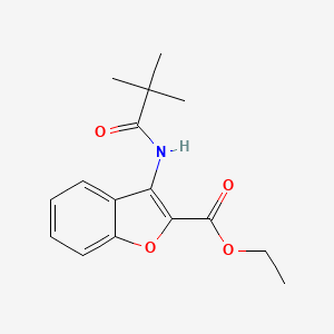 molecular formula C16H19NO4 B2784909 Ethyl 3-(2,2-dimethylpropanoylamino)-1-benzofuran-2-carboxylate CAS No. 847405-42-9