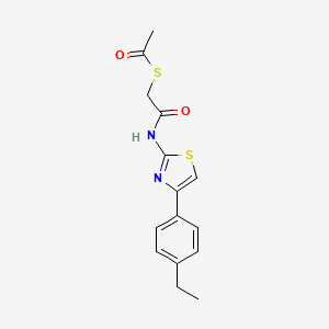 molecular formula C15H16N2O2S2 B2784935 S-(2-((4-(4-ethylphenyl)thiazol-2-yl)amino)-2-oxoethyl) ethanethioate CAS No. 955738-22-4
