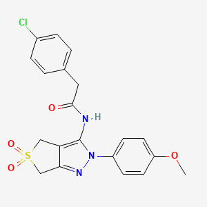 2-(4-chlorophenyl)-N-(2-(4-methoxyphenyl)-5,5-dioxido-4,6-dihydro-2H-thieno[3,4-c]pyrazol-3-yl)acetamide