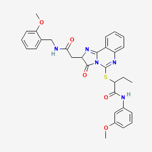 2-((2-(2-((2-methoxybenzyl)amino)-2-oxoethyl)-3-oxo-2,3-dihydroimidazo[1,2-c]quinazolin-5-yl)thio)-N-(3-methoxyphenyl)butanamide