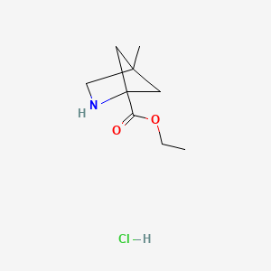 molecular formula C9H16ClNO2 B2784941 ethyl 4-methyl-2-azabicyclo[2.1.1]hexane-1-carboxylate hydrochloride CAS No. 2445790-56-5