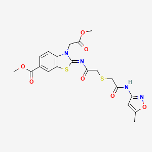 (Z)-methyl 3-(2-methoxy-2-oxoethyl)-2-((2-((2-((5-methylisoxazol-3-yl)amino)-2-oxoethyl)thio)acetyl)imino)-2,3-dihydrobenzo[d]thiazole-6-carboxylate