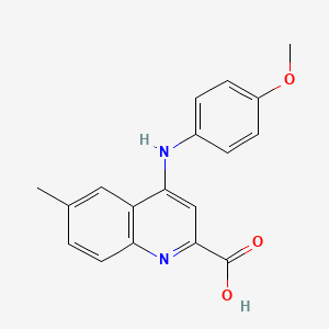 molecular formula C18H16N2O3 B2784946 4-[(4-Methoxyphenyl)amino]-6-methylquinoline-2-carboxylic acid CAS No. 1030089-73-6