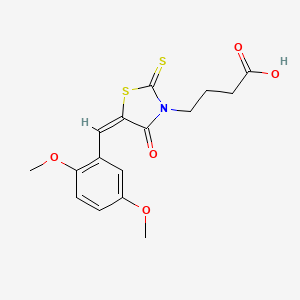 4-[(5E)-5-[(2,5-dimethoxyphenyl)methylidene]-4-oxo-2-sulfanylidene-1,3-thiazolidin-3-yl]butanoic acid