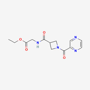 Ethyl 2-(1-(pyrazine-2-carbonyl)azetidine-3-carboxamido)acetate