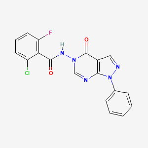 2-chloro-6-fluoro-N-(4-oxo-1-phenyl-1H-pyrazolo[3,4-d]pyrimidin-5(4H)-yl)benzamide