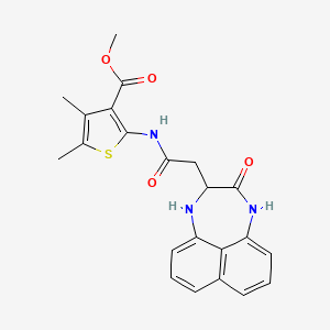 Methyl 4,5-dimethyl-2-{[(3-oxo-1,2,3,4-tetrahydronaphtho[1,8-ef][1,4]diazepin-2-yl)acetyl]amino}thiophene-3-carboxylate