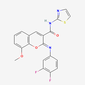 (2Z)-2-[(3,4-difluorophenyl)imino]-8-methoxy-N-(1,3-thiazol-2-yl)-2H-chromene-3-carboxamide