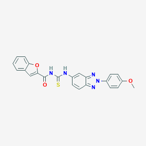 molecular formula C23H17N5O3S B278498 1-(1-BENZOFURAN-2-CARBONYL)-3-[2-(4-METHOXYPHENYL)-2H-1,2,3-BENZOTRIAZOL-5-YL]THIOUREA 