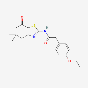 molecular formula C19H22N2O3S B2784985 N-(5,5-dimethyl-7-oxo-4,5,6,7-tetrahydrobenzo[d]thiazol-2-yl)-2-(4-ethoxyphenyl)acetamide CAS No. 923397-39-1