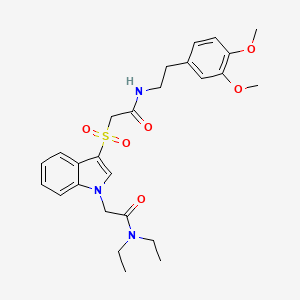 2-(3-((2-((3,4-dimethoxyphenethyl)amino)-2-oxoethyl)sulfonyl)-1H-indol-1-yl)-N,N-diethylacetamide