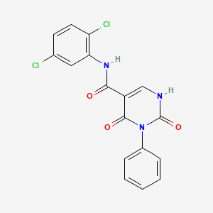 molecular formula C17H11Cl2N3O3 B2784991 N-(2,5-dichlorophenyl)-2,4-dioxo-3-phenyl-1,2,3,4-tetrahydropyrimidine-5-carboxamide CAS No. 887892-05-9