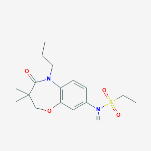 molecular formula C16H24N2O4S B2784996 N-(3,3-dimethyl-4-oxo-5-propyl-2,3,4,5-tetrahydro-1,5-benzoxazepin-8-yl)ethane-1-sulfonamide CAS No. 922124-20-7