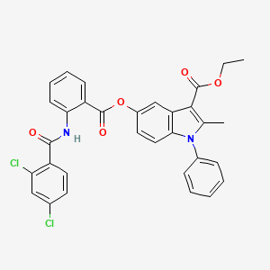 Ethyl 5-[2-[(2,4-dichlorobenzoyl)amino]benzoyl]oxy-2-methyl-1-phenylindole-3-carboxylate