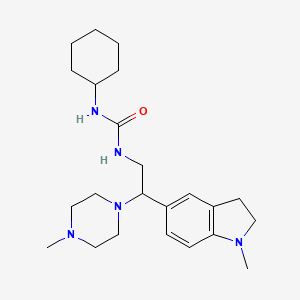 1-Cyclohexyl-3-(2-(1-methylindolin-5-yl)-2-(4-methylpiperazin-1-yl)ethyl)urea