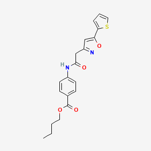 molecular formula C20H20N2O4S B2785003 Butyl 4-(2-(5-(thiophen-2-yl)isoxazol-3-yl)acetamido)benzoate CAS No. 952963-13-2