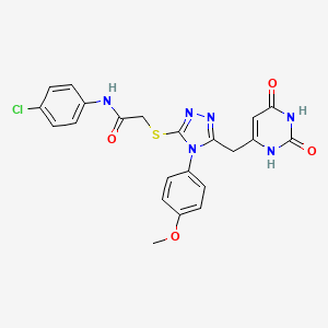 molecular formula C22H19ClN6O4S B2785006 N-(4-chlorophenyl)-2-((5-((2,6-dioxo-1,2,3,6-tetrahydropyrimidin-4-yl)methyl)-4-(4-methoxyphenyl)-4H-1,2,4-triazol-3-yl)thio)acetamide CAS No. 852152-99-9