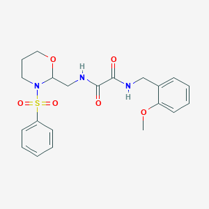 N1-(2-methoxybenzyl)-N2-((3-(phenylsulfonyl)-1,3-oxazinan-2-yl)methyl)oxalamide