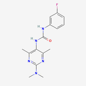 1-(2-(Dimethylamino)-4,6-dimethylpyrimidin-5-yl)-3-(3-fluorophenyl)urea