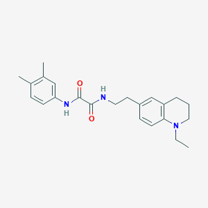 molecular formula C23H29N3O2 B2785023 N'-(3,4-dimethylphenyl)-N-[2-(1-ethyl-1,2,3,4-tetrahydroquinolin-6-yl)ethyl]ethanediamide CAS No. 955775-27-6