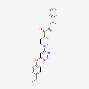 molecular formula C27H32N4O2 B2785025 1-[6-(4-ethylphenoxy)pyrimidin-4-yl]-N-(2-phenylpropyl)piperidine-4-carboxamide CAS No. 1115999-15-9