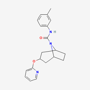 molecular formula C20H23N3O2 B2785027 N-(3-methylphenyl)-3-(pyridin-2-yloxy)-8-azabicyclo[3.2.1]octane-8-carboxamide CAS No. 2108394-32-5