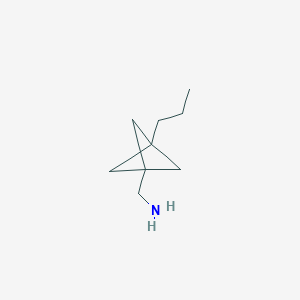 molecular formula C9H17N B2785033 (3-Propyl-1-bicyclo[1.1.1]pentanyl)methanamine CAS No. 2287332-26-5