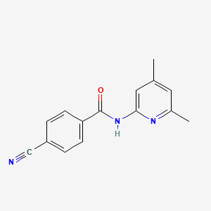 molecular formula C15H13N3O B2785035 Benzamide,4-cyano-n-(4,6-dimethyl-2-pyridinyl)- CAS No. 127722-66-1
