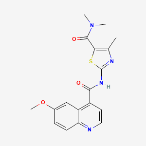 N-[5-(dimethylcarbamoyl)-4-methyl-1,3-thiazol-2-yl]-6-methoxyquinoline-4-carboxamide