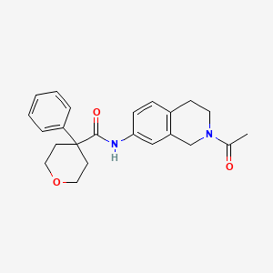 N-(2-acetyl-1,2,3,4-tetrahydroisoquinolin-7-yl)-4-phenyltetrahydro-2H-pyran-4-carboxamide