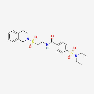 molecular formula C22H29N3O5S2 B2785042 4-[(diethylamino)sulfonyl]-N-[2-(3,4-dihydroisoquinolin-2(1H)-ylsulfonyl)ethyl]benzamide CAS No. 923210-96-2