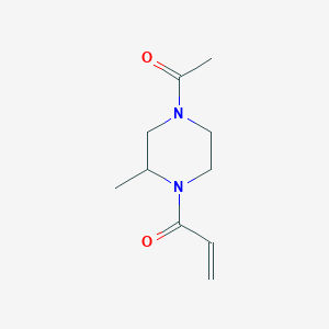 molecular formula C10H16N2O2 B2785043 1-(4-Acetyl-2-methylpiperazin-1-yl)prop-2-en-1-one CAS No. 2224377-67-5