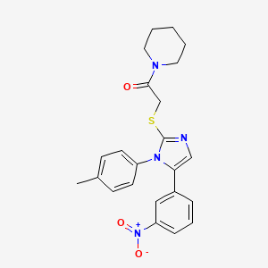 2-((5-(3-nitrophenyl)-1-(p-tolyl)-1H-imidazol-2-yl)thio)-1-(piperidin-1-yl)ethanone
