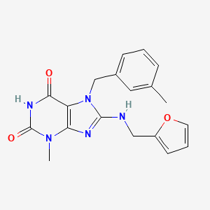 molecular formula C19H19N5O3 B2785048 8-((furan-2-ylmethyl)amino)-3-methyl-7-(3-methylbenzyl)-1H-purine-2,6(3H,7H)-dione CAS No. 361174-87-0
