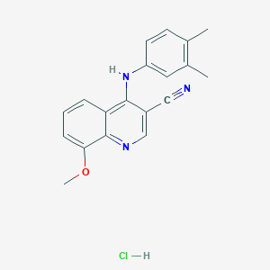 4-((3,4-Dimethylphenyl)amino)-8-methoxyquinoline-3-carbonitrile hydrochloride