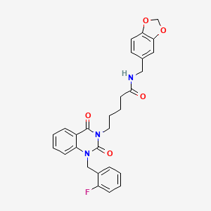 N-(1,3-benzodioxol-5-ylmethyl)-5-[1-(2-fluorobenzyl)-2,4-dioxo-1,4-dihydroquinazolin-3(2H)-yl]pentanamide