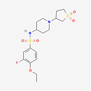 molecular formula C17H25FN2O5S2 B2785057 N-(1-(1,1-dioxidotetrahydrothiophen-3-yl)piperidin-4-yl)-4-ethoxy-3-fluorobenzenesulfonamide CAS No. 2034535-82-3