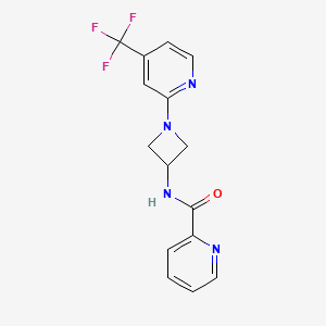 molecular formula C15H13F3N4O B2785058 N-{1-[4-(trifluoromethyl)pyridin-2-yl]azetidin-3-yl}pyridine-2-carboxamide CAS No. 2415470-65-2
