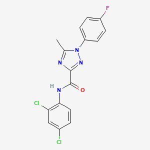 molecular formula C16H11Cl2FN4O B2785060 N-(2,4-dichlorophenyl)-1-(4-fluorophenyl)-5-methyl-1H-1,2,4-triazole-3-carboxamide CAS No. 338398-12-2