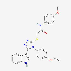 molecular formula C27H25N5O3S B2785062 2-((4-(4-ethoxyphenyl)-5-(1H-indol-3-yl)-4H-1,2,4-triazol-3-yl)thio)-N-(4-methoxyphenyl)acetamide CAS No. 946359-29-1
