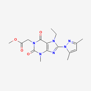 molecular formula C16H20N6O4 B2785066 methyl [8-(3,5-dimethyl-1H-pyrazol-1-yl)-7-ethyl-3-methyl-2,6-dioxo-2,3,6,7-tetrahydro-1H-purin-1-yl]acetate CAS No. 1013968-63-2