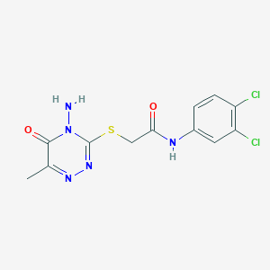 2-[(4-amino-6-methyl-5-oxo-4,5-dihydro-1,2,4-triazin-3-yl)sulfanyl]-N-(3,4-dichlorophenyl)acetamide