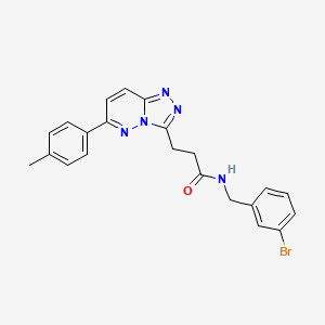 molecular formula C22H20BrN5O B2785071 4-[1-methyl-3-(piperidin-1-ylcarbonyl)-1,4,6,7-tetrahydro-5H-pyrazolo[4,3-c]pyridin-5-yl]-4-oxo-N-(3-piperidin-1-ylpropyl)butanamide CAS No. 1112439-76-5