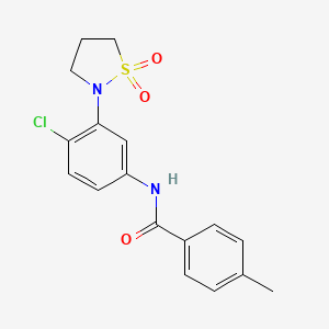 N-(4-chloro-3-(1,1-dioxidoisothiazolidin-2-yl)phenyl)-4-methylbenzamide